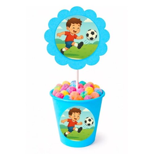 Centro de Mesa Flor Personalizado Jogador de Futebol