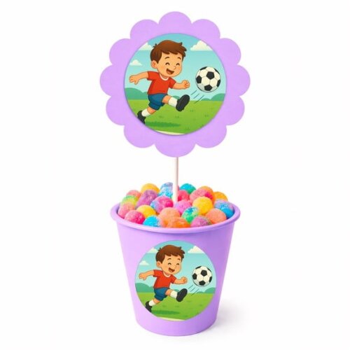 Centro de Mesa Flor Personalizado Jogador de Futebol