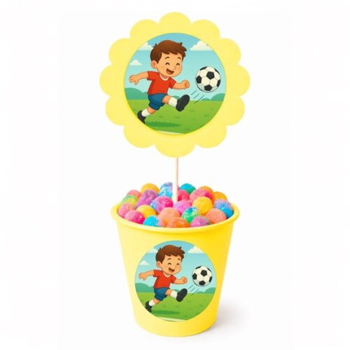 Centro de Mesa Flor Personalizado Jogador de Futebol