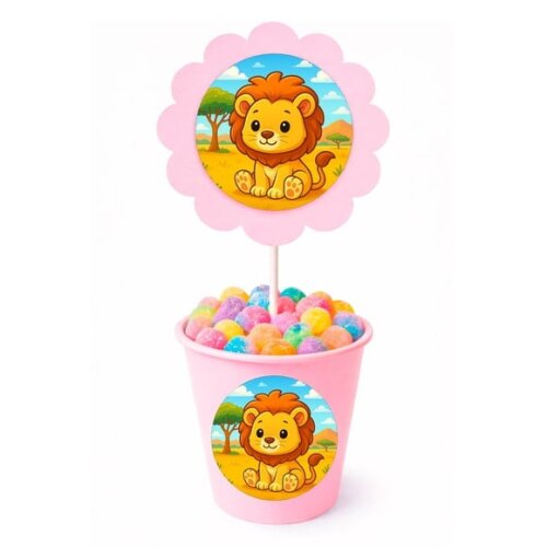 Centro de Mesa Flor Personalizado Leão Baby
