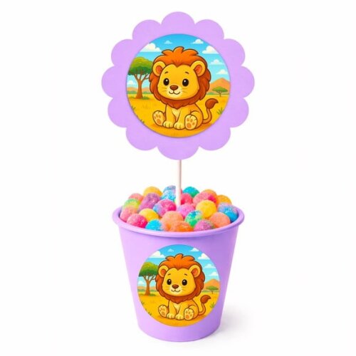 Centro de Mesa Flor Personalizado Leão Baby