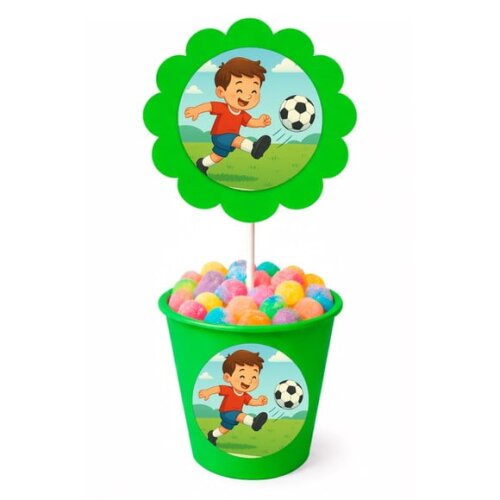 Centro de Mesa Flor Personalizado Jogador de Futebol