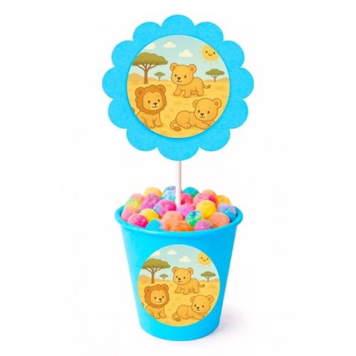 Centro de Mesa Flor Personalizado Leãozinhos