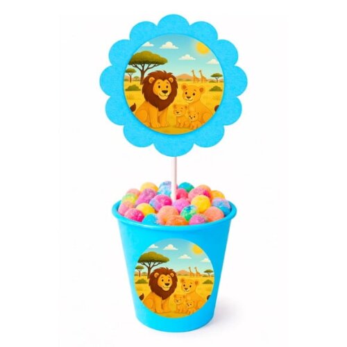 Centro de Mesa Flor Personalizado Leões