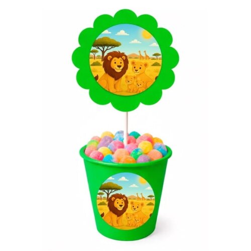Centro de Mesa Flor Personalizado Leões
