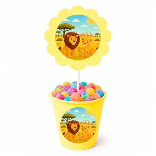 Centro de Mesa Flor Personalizado Leões