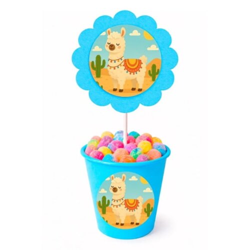 Centro de Mesa Flor Personalizado Lhama