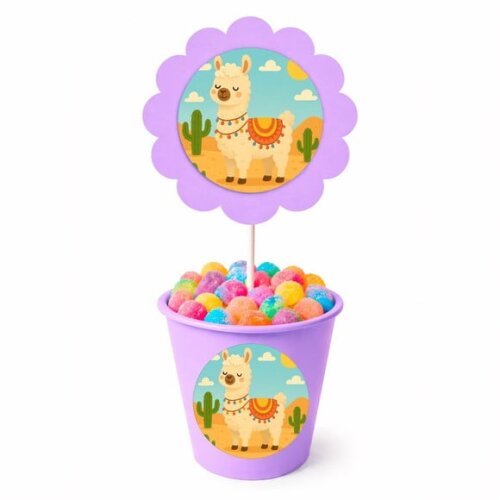 Centro de Mesa Flor Personalizado Lhama