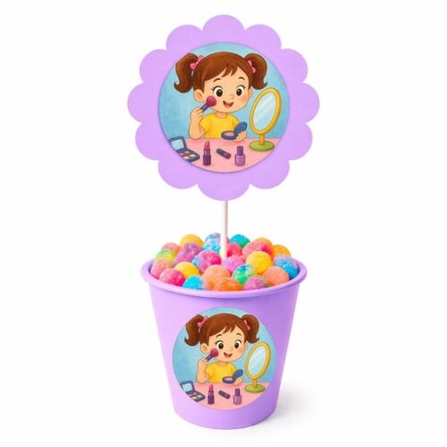 Centro de Mesa Flor Personalizado Maquiagem