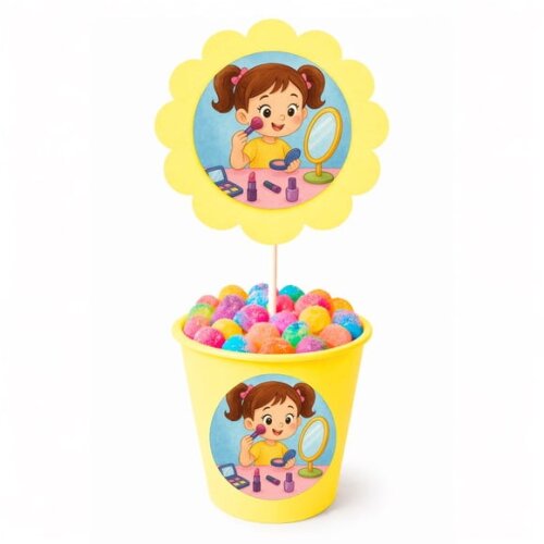 Centro de Mesa Flor Personalizado Maquiagem