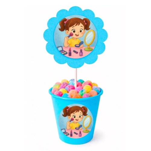 Centro de Mesa Flor Personalizado Maquiagem