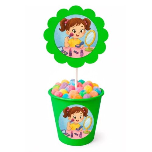 Centro de Mesa Flor Personalizado Maquiagem