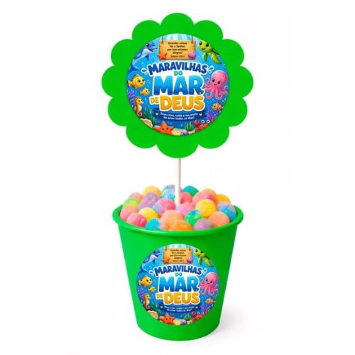 Centro de Mesa Flor Personalizado Maravilhas Mar de Deus