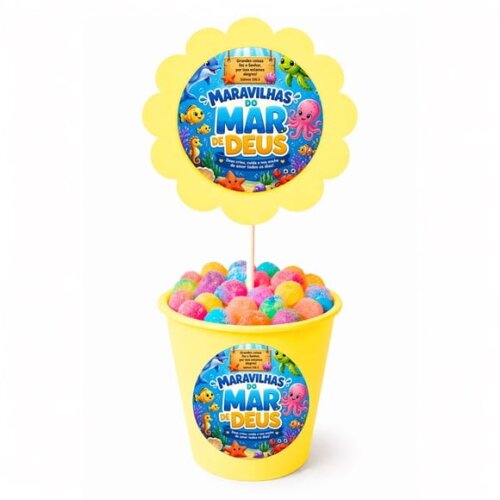 Centro de Mesa Flor Personalizado Maravilhas Mar de Deus