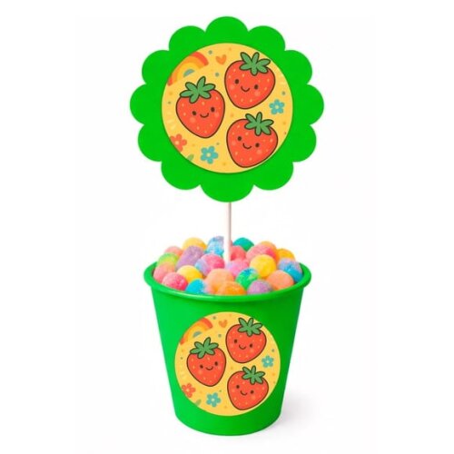 Centro de Mesa Flor Personalizado Moaranguinhos Fofos