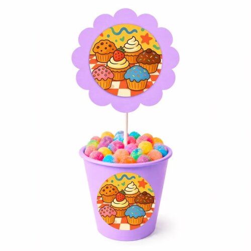 Centro de Mesa Flor Personalizado Muffins
