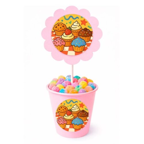 Centro de Mesa Flor Personalizado Muffins