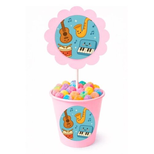 Centro de Mesa Flor Personalizado Músicas Instrumentos