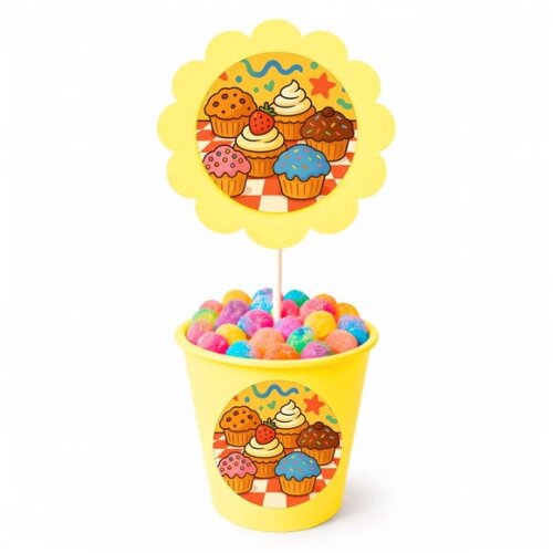 Centro de Mesa Flor Personalizado Muffins