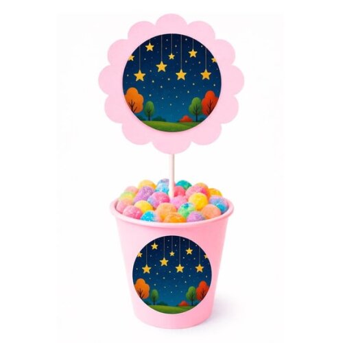 Centro de Mesa Flor Personalizado Noite das Estrelas