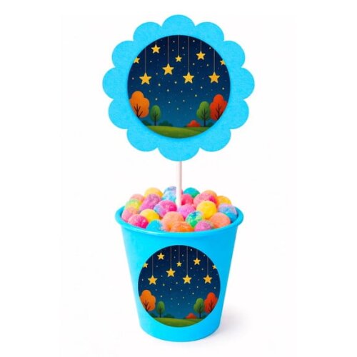 Centro de Mesa Flor Personalizado Noite das Estrelas