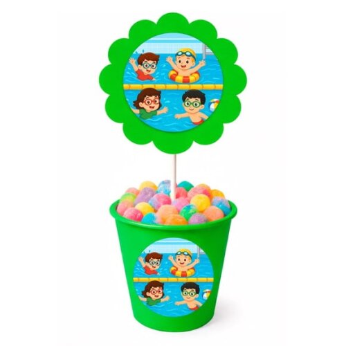 Centro de Mesa Flor Personalizado Natação