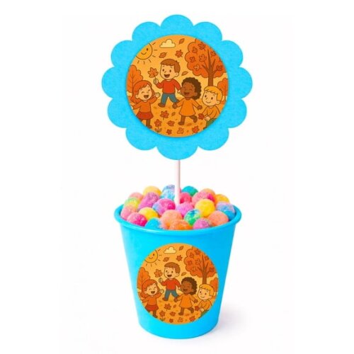 Centro de Mesa Flor Personalizado Outono Divertido