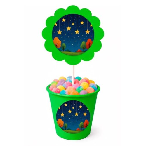 Centro de Mesa Flor Personalizado Noite das Estrelas