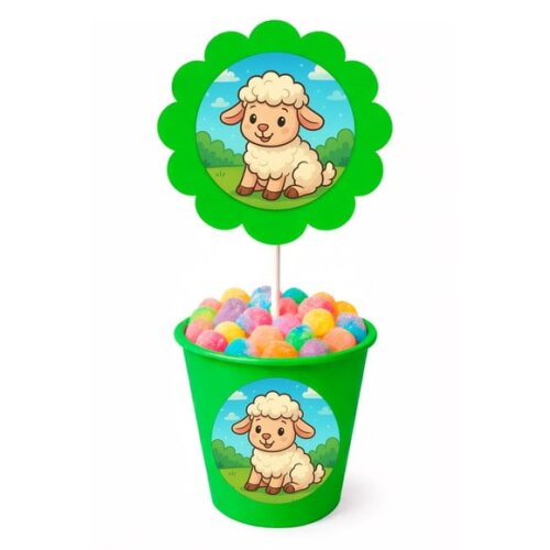 Centro de Mesa Flor Personalizado Ovelhinha