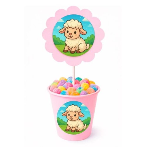 Centro de Mesa Flor Personalizado Ovelhinha