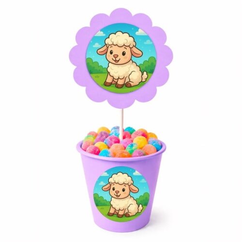 Centro de Mesa Flor Personalizado Ovelhinha