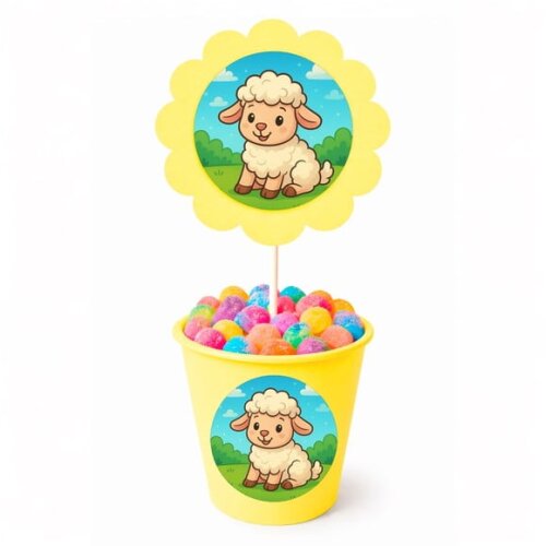 Centro de Mesa Flor Personalizado Ovelhinha