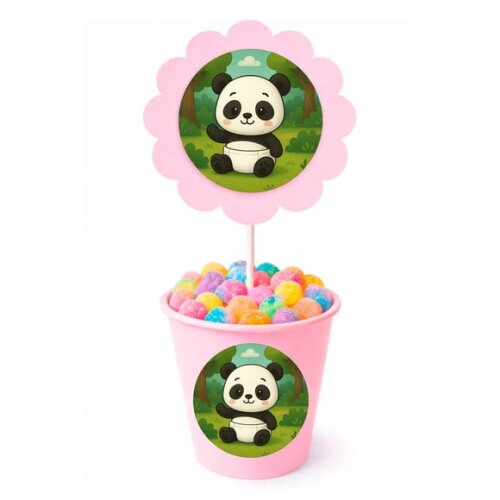 Centro de Mesa Flor Personalizado Panda Baby