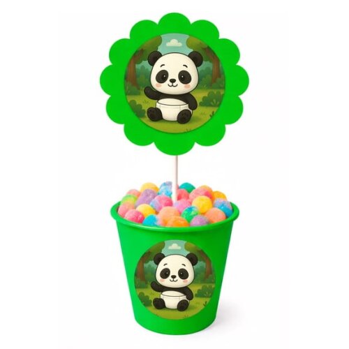 Centro de Mesa Flor Personalizado Panda Baby