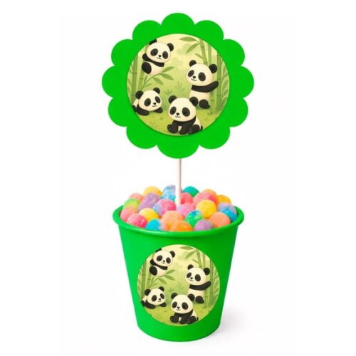 Centro de Mesa Flor Personalizado Pandinhas