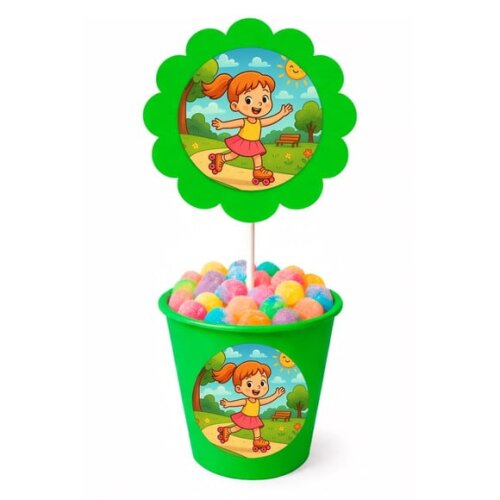 Centro de Mesa Flor Personalizado Patins