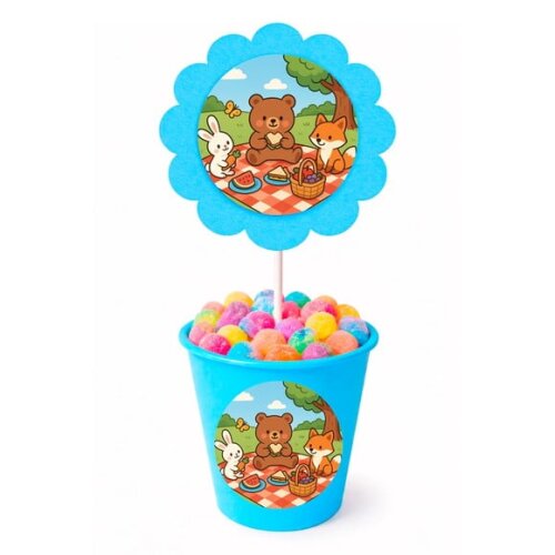 Centro de Mesa Flor Personalizado Picnic