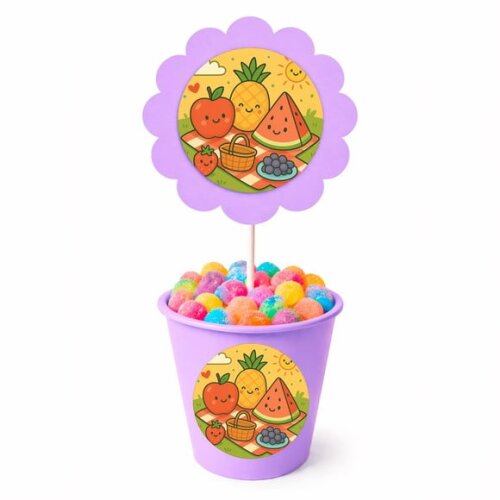 Centro de Mesa Flor Personalizado Piquenique das Frutas