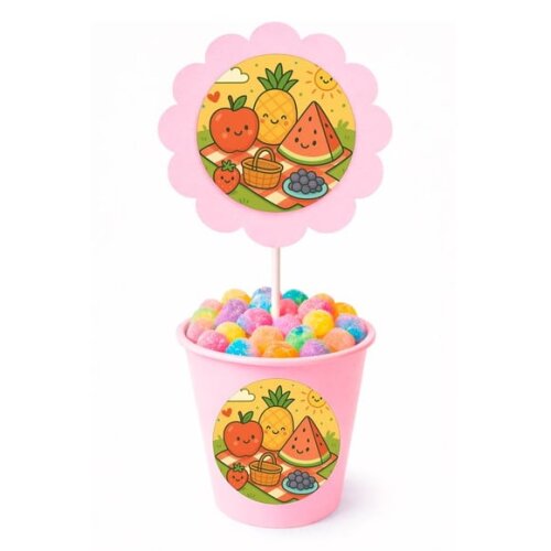 Centro de Mesa Flor Personalizado Piquenique das Frutas