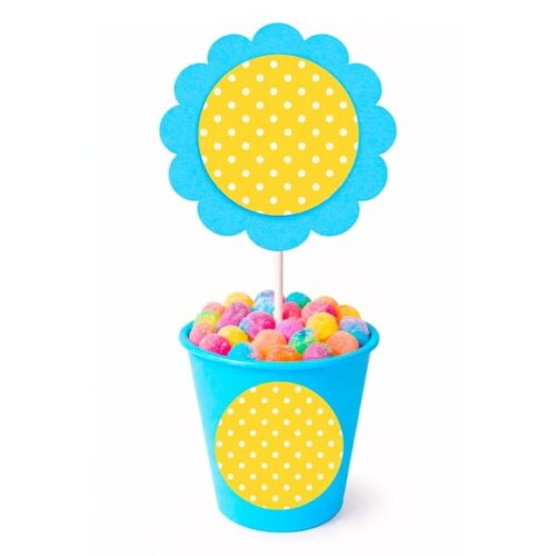 Centro de Mesa Flor Personalizado Poá Amarelo