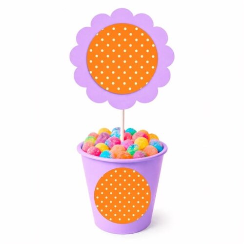 Centro de Mesa Flor Personalizado Poá Laranja