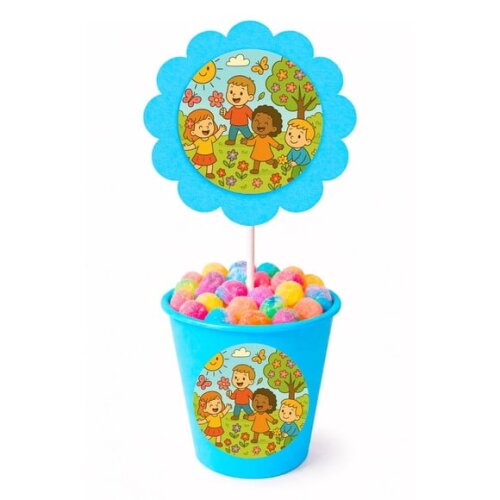 Centro de Mesa Flor Personalizado Primavera Divertida