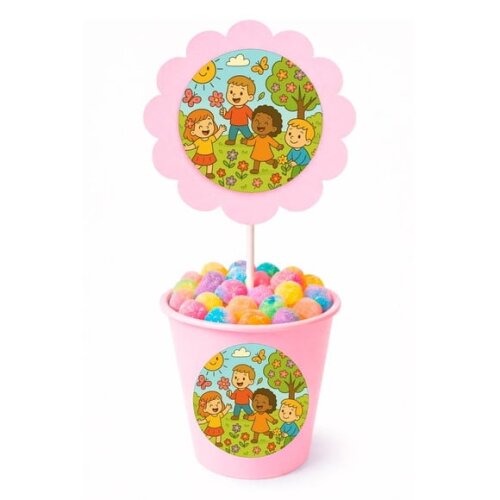 Centro de Mesa Flor Personalizado Primavera Divertida