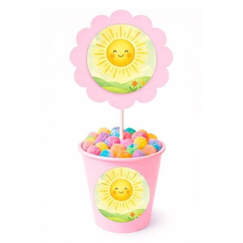 Centro de Mesa Flor Personalizado Raio de Sol Aquarela