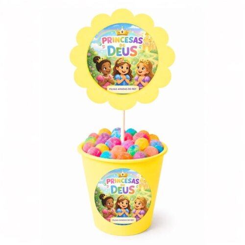 Centro de Mesa Flor Personalizado Princesas de Deus
