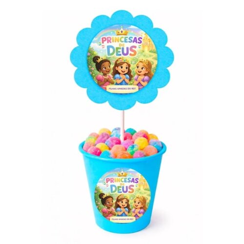 Centro de Mesa Flor Personalizado Princesas de Deus