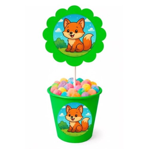 Centro de Mesa Flor Personalizado Raposinha
