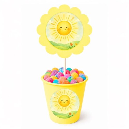 Centro de Mesa Flor Personalizado Raio de Sol Aquarela