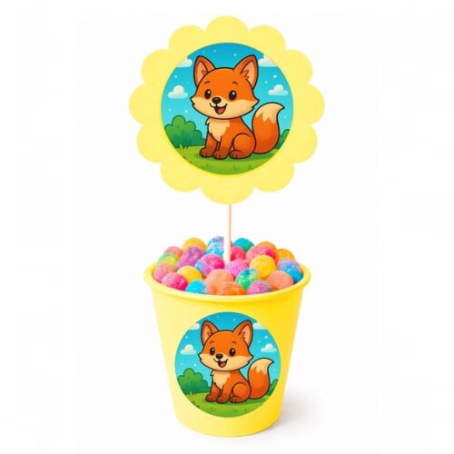 Centro de Mesa Flor Personalizado Raposinha