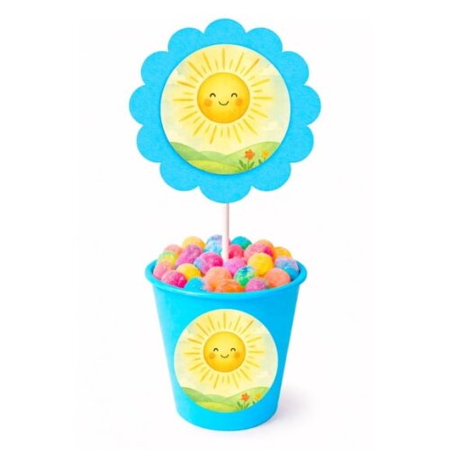 Centro de Mesa Flor Personalizado Raio de Sol Aquarela